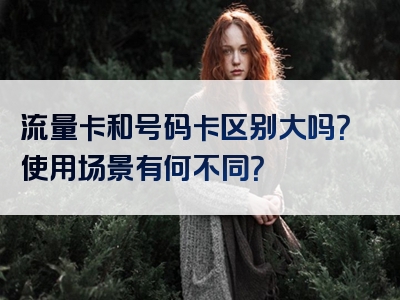 流量卡和号码卡区别大吗？使用场景有何不同？