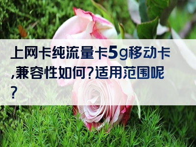 上网卡纯流量卡5g移动卡，兼容性如何？适用范围呢？