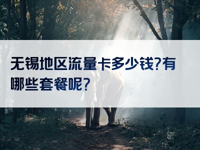 无锡地区流量卡多少钱？有哪些套餐呢？
