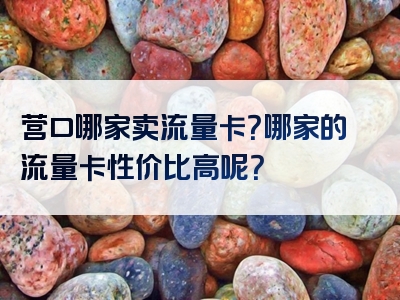 营口哪家卖流量卡？哪家的流量卡性价比高呢？