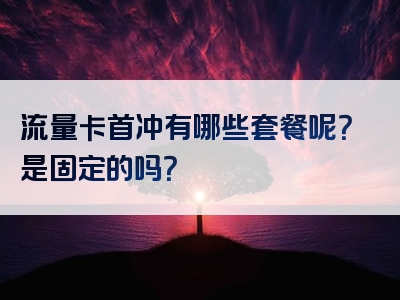流量卡首冲有哪些套餐呢？是固定的吗？