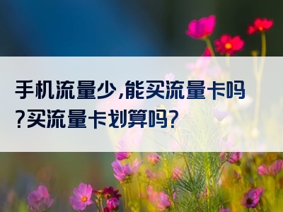 手机流量少，能买流量卡吗？买流量卡划算吗？