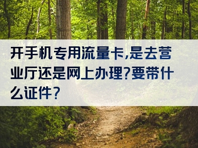 开手机专用流量卡，是去营业厅还是网上办理？要带什么证件？