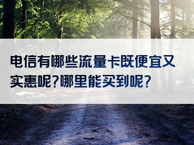 电信有哪些流量卡既便宜又实惠呢？哪里能买到呢？