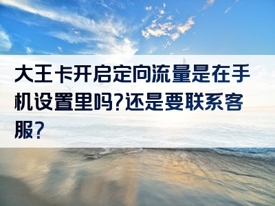 大王卡开启定向流量是在手机设置里吗？还是要联系客服？