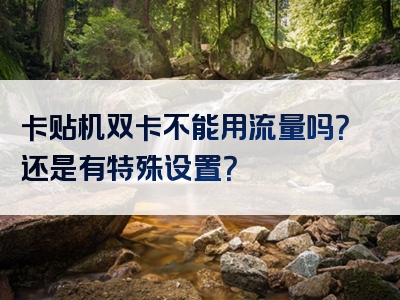 卡贴机双卡不能用流量吗？还是有特殊设置？
