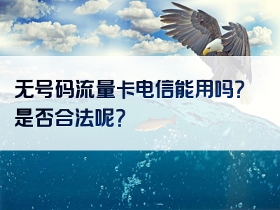 无号码流量卡电信能用吗？是否合法呢？
