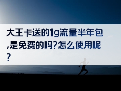 大王卡送的1g流量半年包，是免费的吗？怎么使用呢？