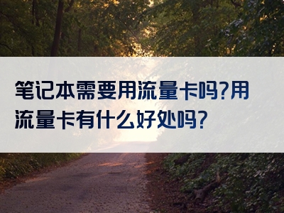 笔记本需要用流量卡吗？用流量卡有什么好处吗？