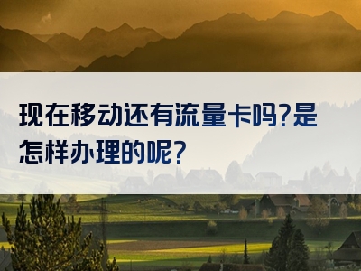 现在移动还有流量卡吗？是怎样办理的呢？