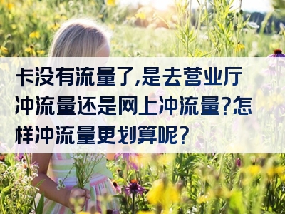 卡没有流量了，是去营业厅冲流量还是网上冲流量？怎样冲流量更划算呢？