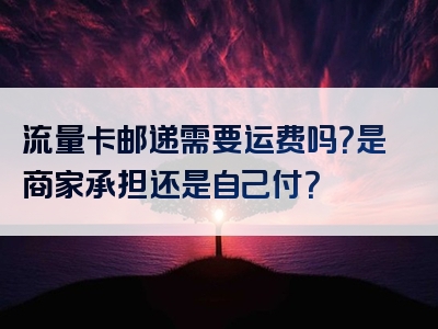 流量卡邮递需要运费吗？是商家承担还是自己付？