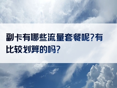 副卡有哪些流量套餐呢？有比较划算的吗？
