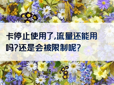 卡停止使用了，流量还能用吗？还是会被限制呢？