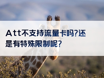Att不支持流量卡吗？还是有特殊限制呢？