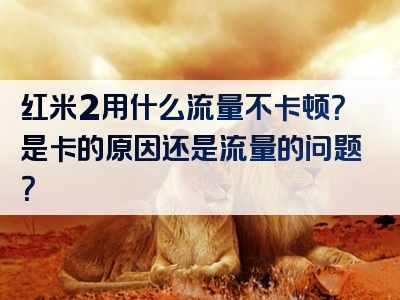 红米2用什么流量不卡顿？是卡的原因还是流量的问题？