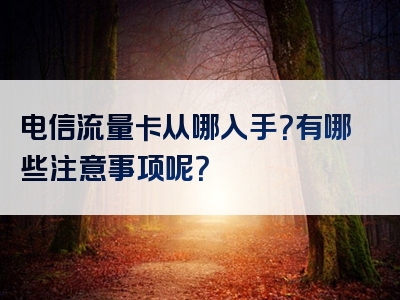 电信流量卡从哪入手？有哪些注意事项呢？