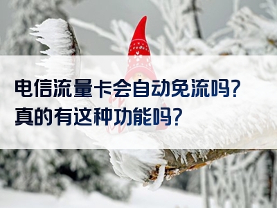 电信流量卡会自动免流吗？真的有这种功能吗？