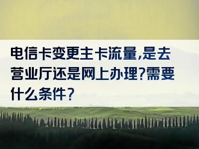 电信卡变更主卡流量，是去营业厅还是网上办理？需要什么条件？