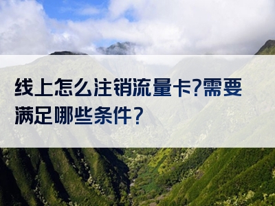 线上怎么注销流量卡？需要满足哪些条件？