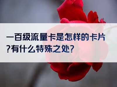 一百级流量卡是怎样的卡片？有什么特殊之处？