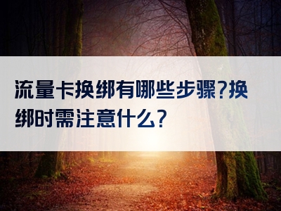 流量卡换绑有哪些步骤？换绑时需注意什么？