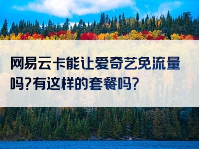 网易云卡能让爱奇艺免流量吗？有这样的套餐吗？