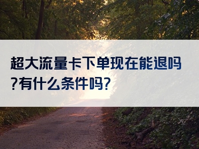 超大流量卡下单现在能退吗？有什么条件吗？
