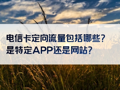 电信卡定向流量包括哪些？是特定APP还是网站？