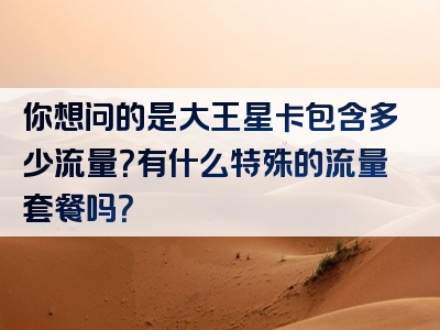 你想问的是大王星卡包含多少流量？有什么特殊的流量套餐吗？