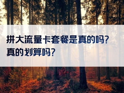 拼大流量卡套餐是真的吗？真的划算吗？