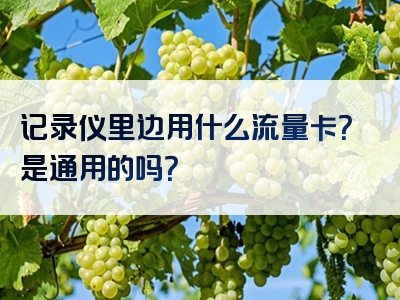 记录仪里边用什么流量卡？是通用的吗？