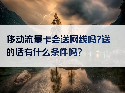 移动流量卡会送网线吗？送的话有什么条件吗？