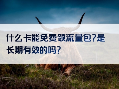 什么卡能免费领流量包？是长期有效的吗？