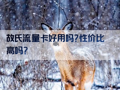 故氏流量卡好用吗？性价比高吗？