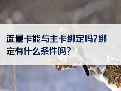 流量卡能与主卡绑定吗？绑定有什么条件吗？