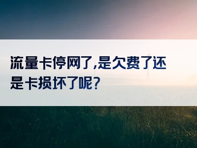 流量卡停网了，是欠费了还是卡损坏了呢？