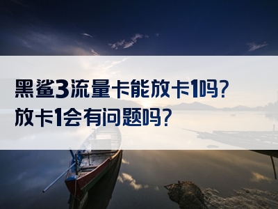 黑鲨3流量卡能放卡1吗？放卡1会有问题吗？