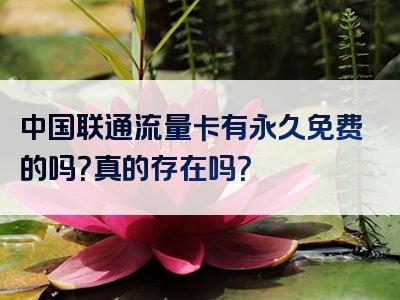 中国联通流量卡有永久免费的吗？真的存在吗？