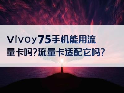 Vivoy75手机能用流量卡吗？流量卡适配它吗？