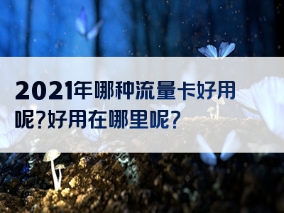 2021年哪种流量卡好用呢？好用在哪里呢？