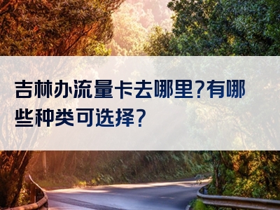 吉林办流量卡去哪里？有哪些种类可选择？