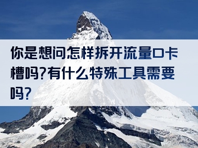 你是想问怎样拆开流量口卡槽吗？有什么特殊工具需要吗？