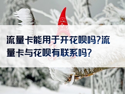 流量卡能用于开花呗吗？流量卡与花呗有联系吗？