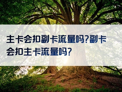 主卡会扣副卡流量吗？副卡会扣主卡流量吗？