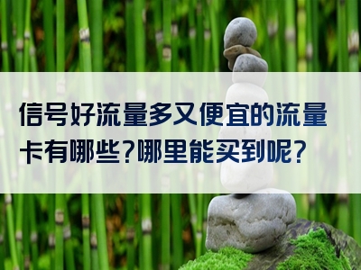 信号好流量多又便宜的流量卡有哪些？哪里能买到呢？