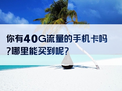 你有40G流量的手机卡吗？哪里能买到呢？