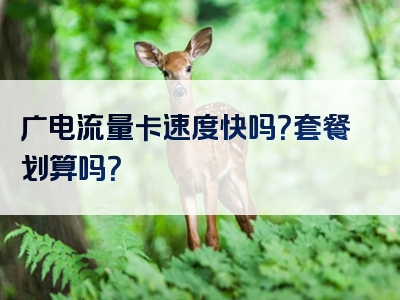 广电流量卡速度快吗？套餐划算吗？