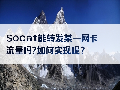 Socat能转发某一网卡流量吗？如何实现呢？