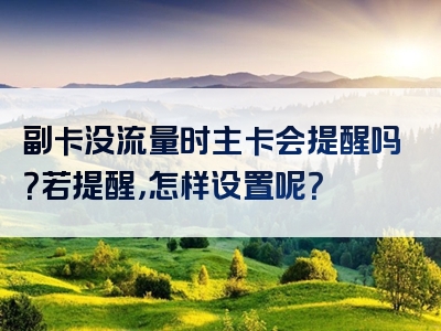 副卡没流量时主卡会提醒吗？若提醒，怎样设置呢？